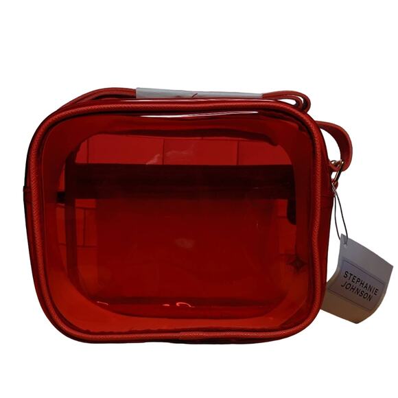 Stephanie Johnson Camera Crossbody Bag Red Translucent New - Picture 4 of 8